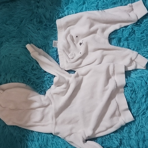 Carters 3m white Bear zip up sweater pants set - Picture 5 of 6